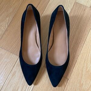 J. Crew Esme Black Suede Kitten Heels